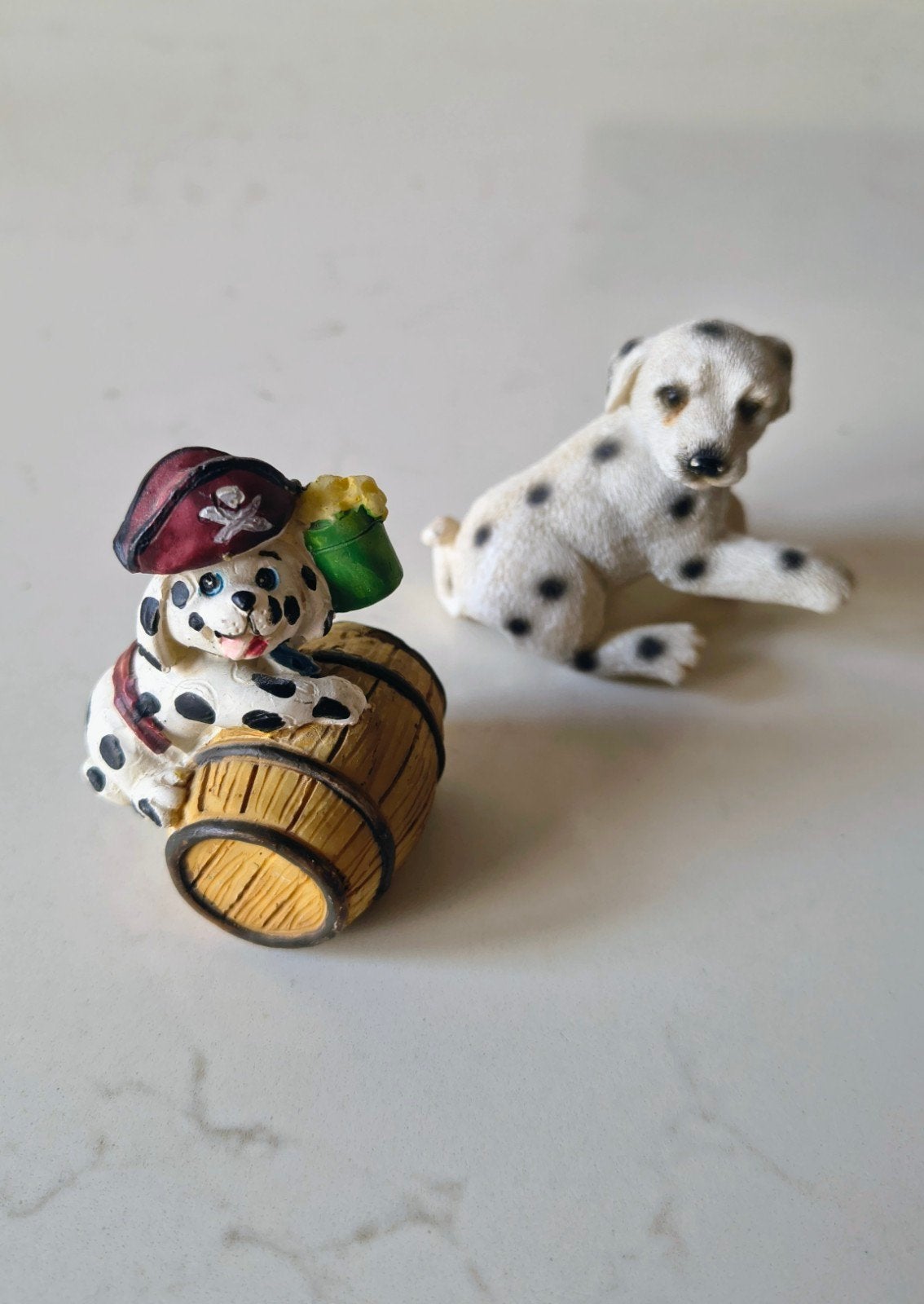 Twee Dalmatiër beeldjes- Vintage, Ophalen of Verzenden, Gebruikt, Hond of Kat, Beeldje of Figuurtje