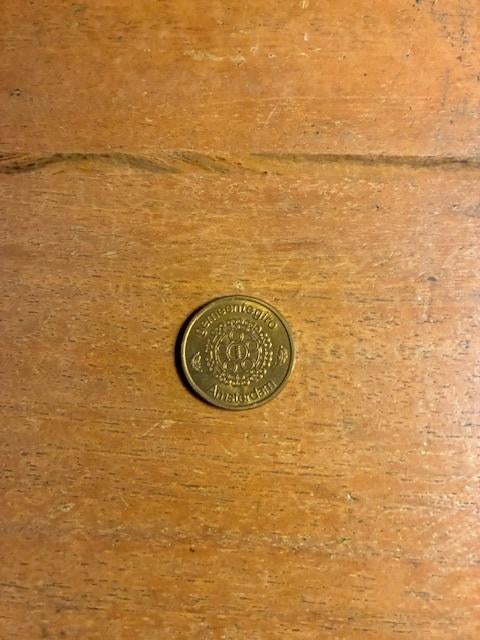 muntje 700 jaar A'dam gemeentegiro, Postzegels en Munten, Ophalen of Verzenden, Koningin Beatrix, Overige waardes, Losse munt