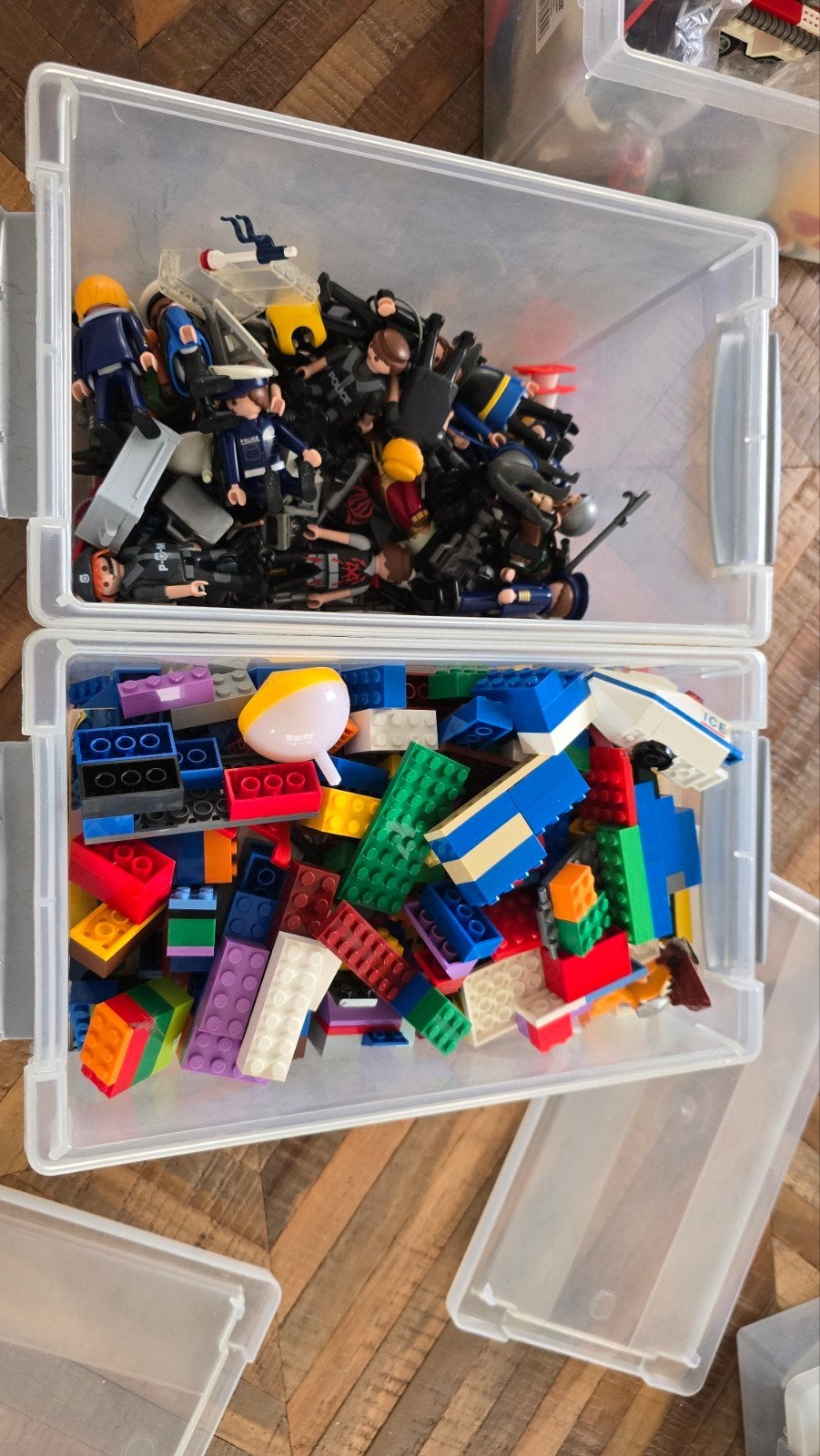 Grote partij LEGO en Playmobil figuren en onderdelen, Ophalen, Inclusief minifiguren, Gebruikt, Lego