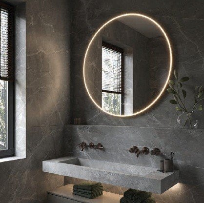 HIPP-Design Phantom 013.100.100 Led Spiegel, Ophalen, 100 tot 150 cm, Rond, Zo goed als nieuw