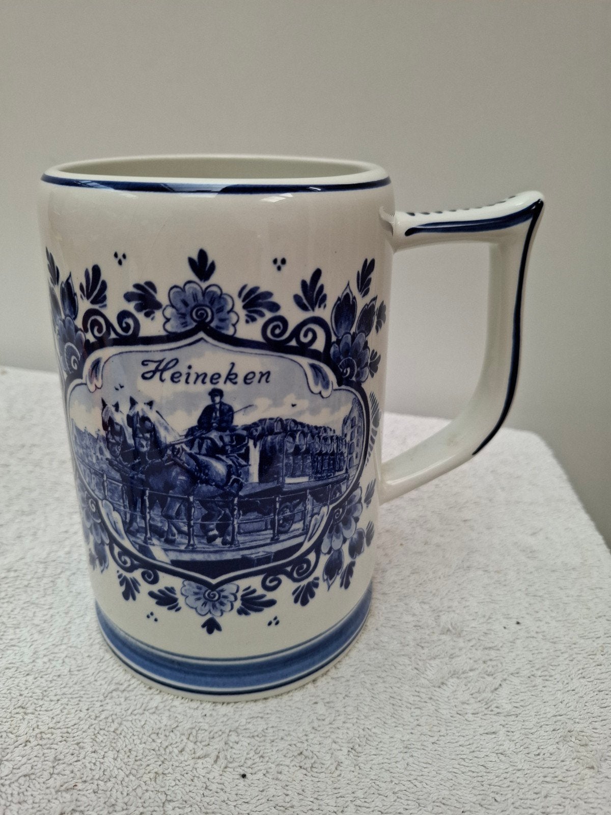 Delfts Blauw Heineken Bierpul - 17 cm hoog, Verzenden