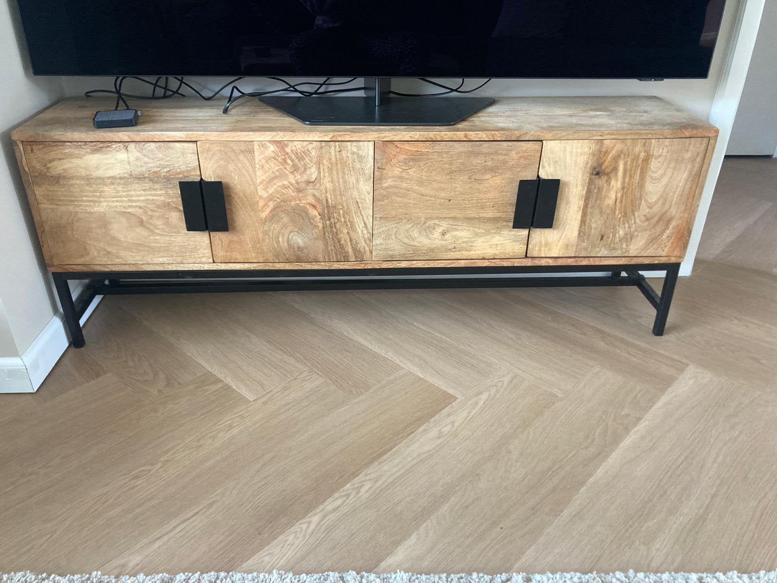 vidaXL Tv-meubel massief mangohout, Ophalen of Verzenden, Zo goed als nieuw, 25 tot 50 cm, Minder dan 100 cm