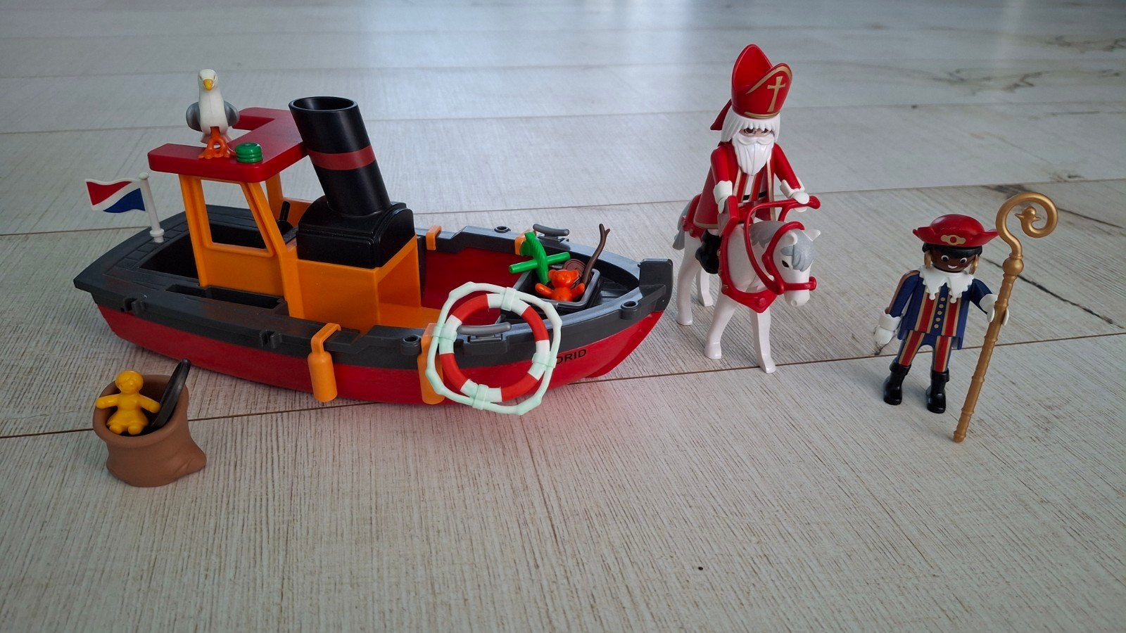 Playmobil 5206 Stoomboot van Sinterklaas en Piet, Kinderen en Baby's, Speelgoed | Playmobil, Ophalen of Verzenden, Zo goed als nieuw