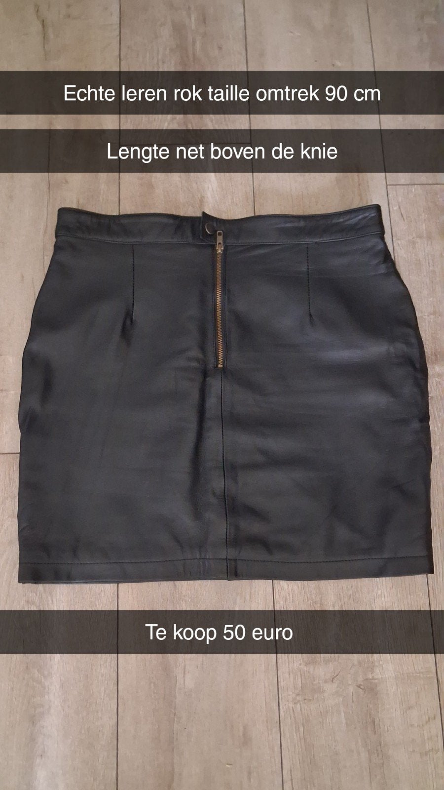 Leren rokje, Kleding | Dames, Rokken, Verzenden, Zo goed als nieuw, Zwart, Boven de knie