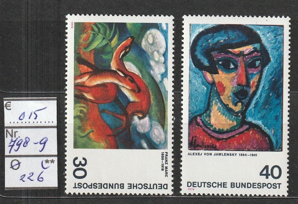 Bund Expressionisme Michel 798-9 Nr.226p, Verzenden, BRD, Postfris