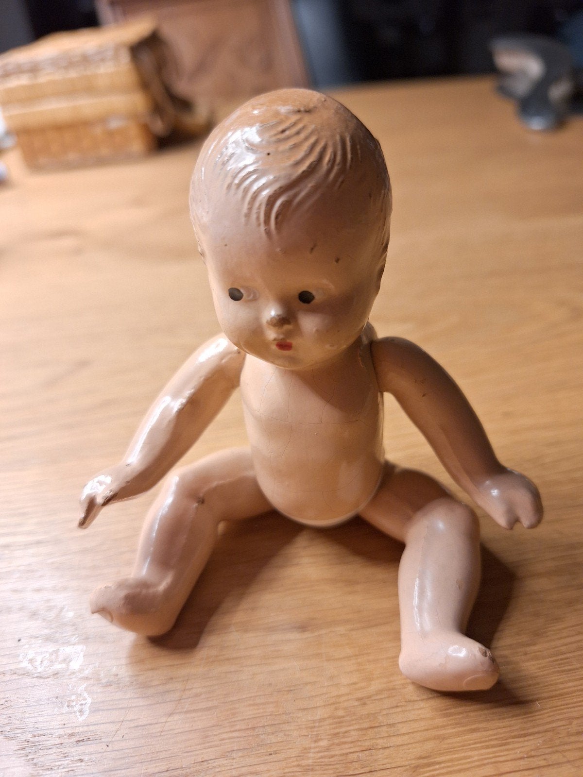 Vintage Babypop - Jaren '30/'50 14 cm hoog, Antiek en Kunst, Ophalen of Verzenden