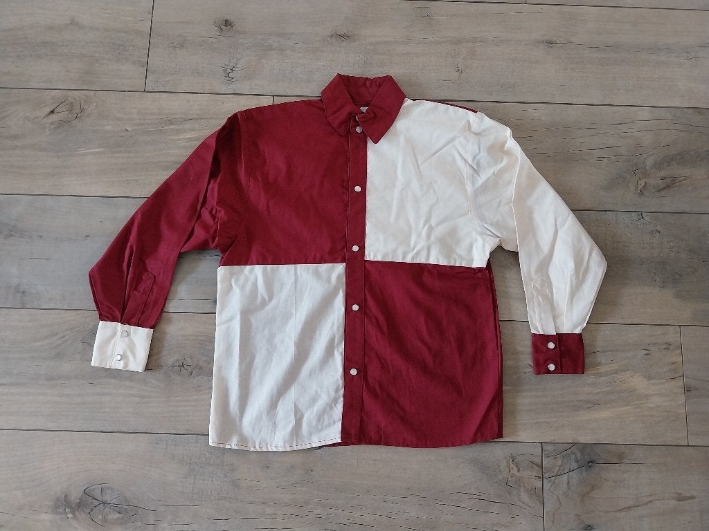 Western blouse in creme met bordeaux rood maat 152 NIEUW, Ophalen of Verzenden, Nieuw, Jongen of Meisje, Overhemd of Blouse