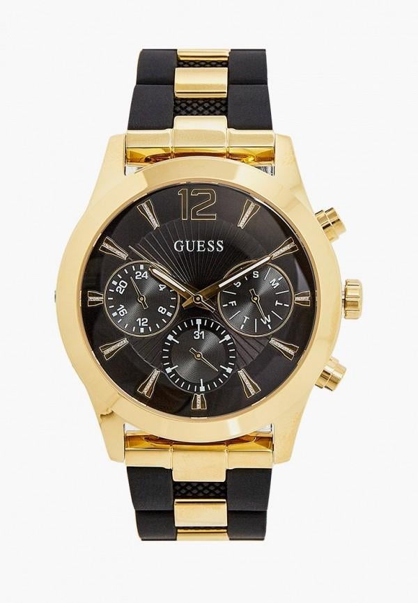 Guess horloge Goud Zwart , W1294L1, Ophalen of Verzenden, Zo goed als nieuw, Guess