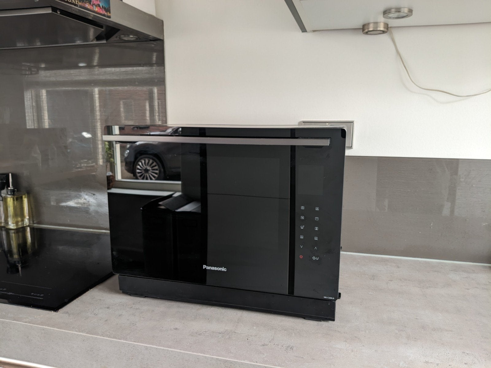 4 in 1 stoom/oven magnetron Panasonic - NN-CS88LB, Ophalen, Zo goed als nieuw, Stoom, Minder dan 45 cm