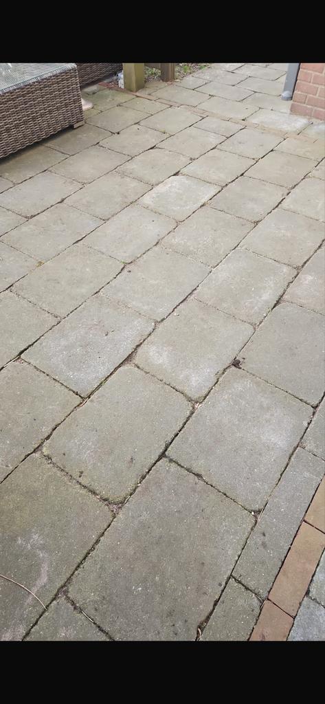 Nu ophalen Partij getrommelde terrastegels beton 40x60x6, Gebruikt, Ophalen of Verzenden, 10 m² of meer, Beton