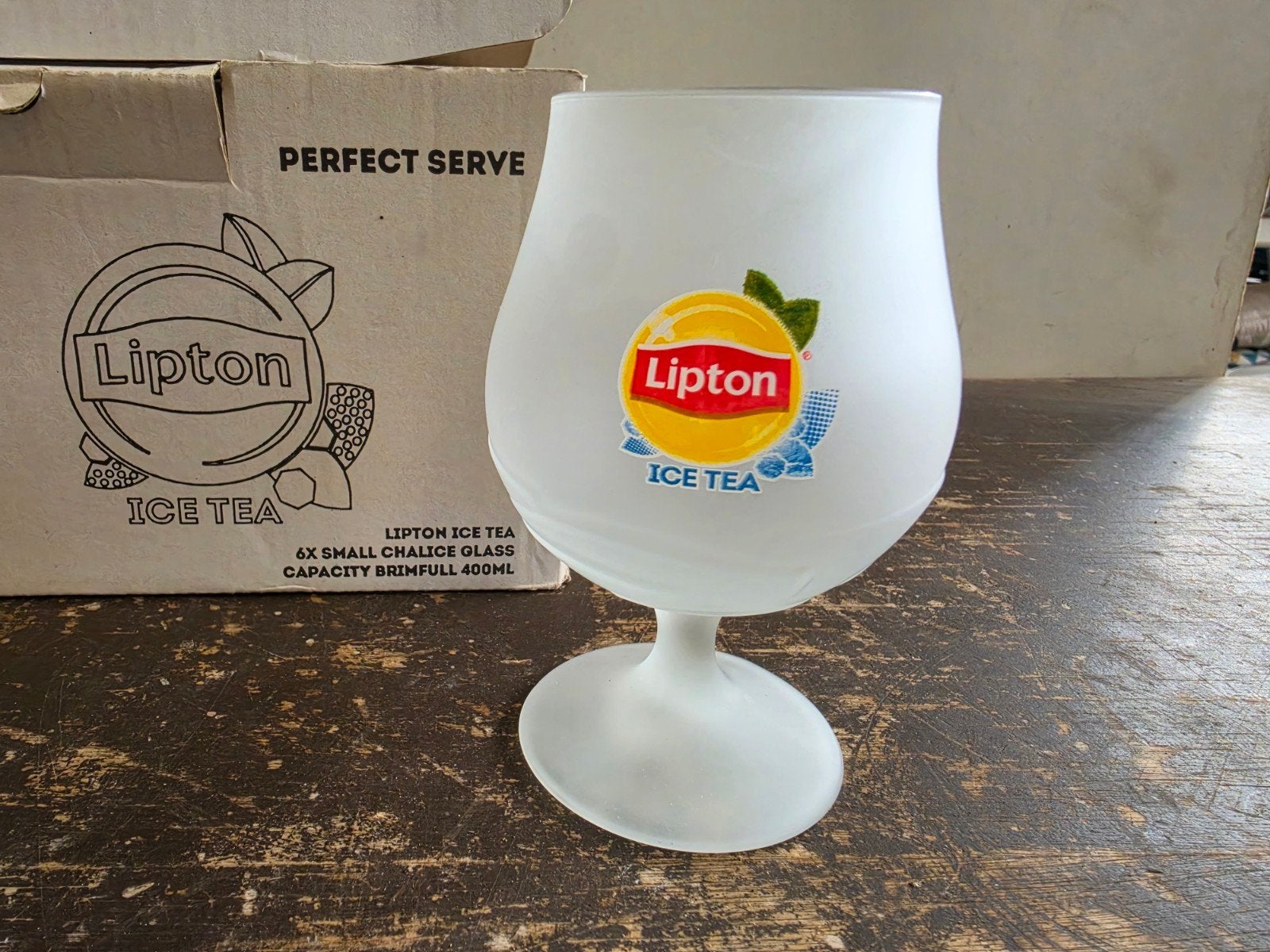 6 stuks Lipton Ice Tea glazen nieuw in de doos, Verzamelen, Ophalen of Verzenden, Nieuw, Frisdrankglas