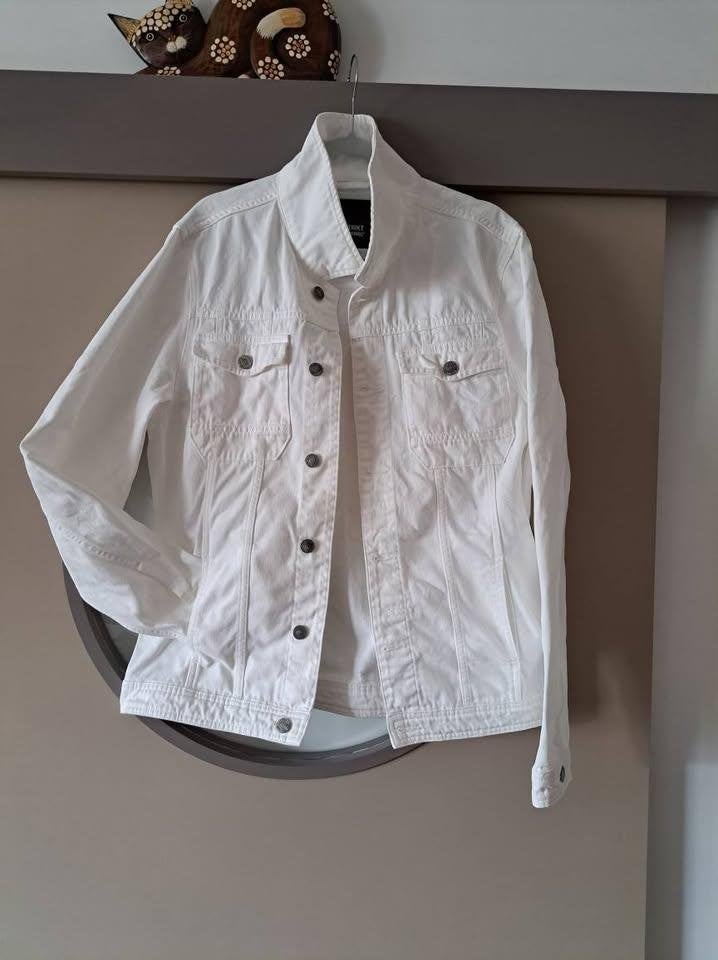 Jeansjas wit, heren, XL Distrikt Nørrebro, Wit, Maat 56/58 (XL), Ophalen of Verzenden, Zo goed als nieuw