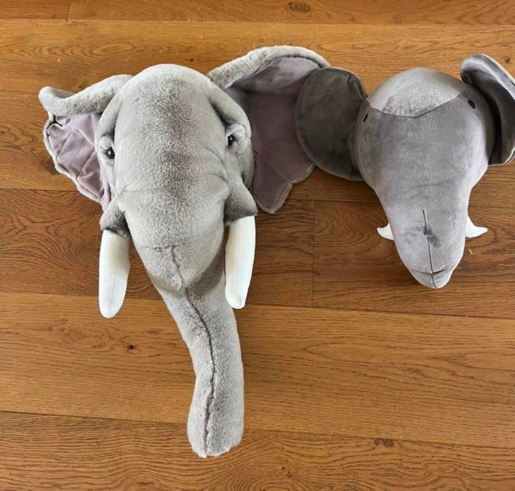 Pluche Dierenkop voor Kinderkamer. Olifant 2st/ Geit/ Tijger, Kinderen en Baby's, Kinderkamer | Inrichting en Decoratie, Ophalen of Verzenden
