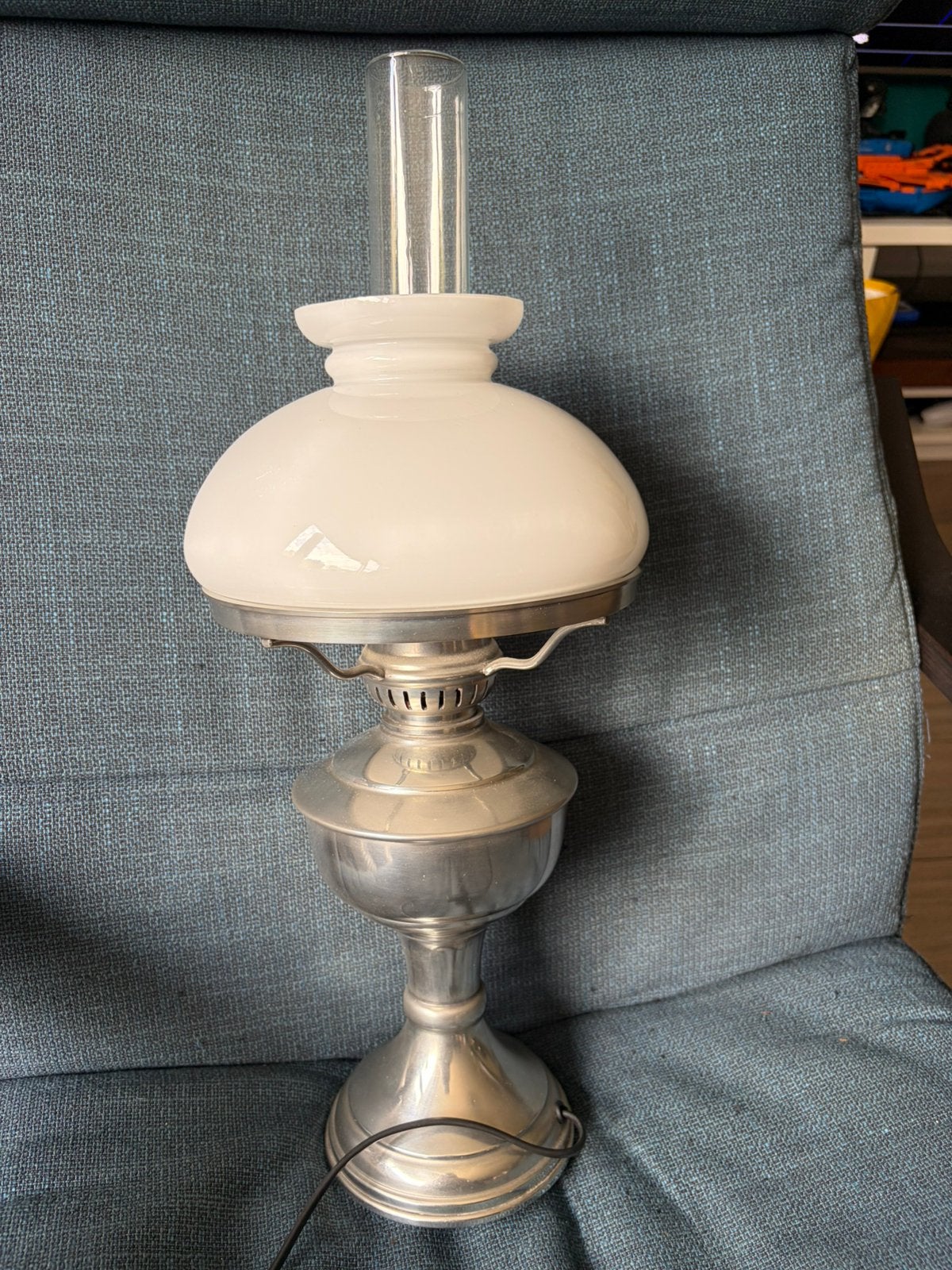 Te Koop: Mooie tinnen lamp, Ophalen of Verzenden
