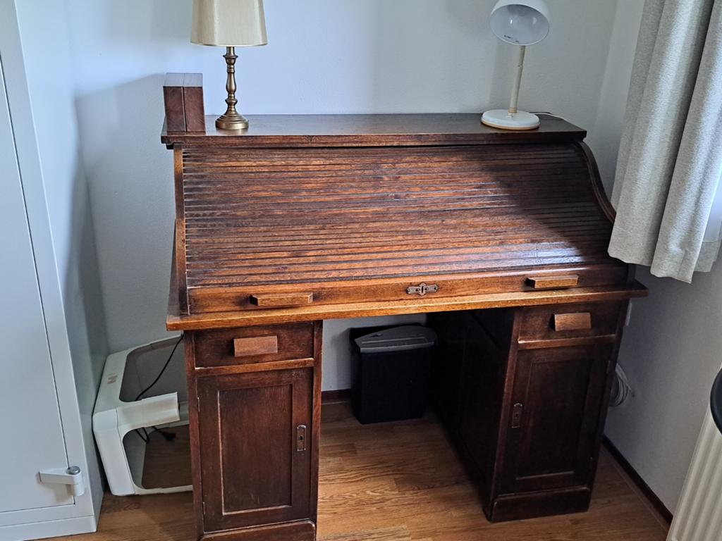 Antieke secretaire met rolluik., Ophalen, Gebruikt, Klassiek, Antiek