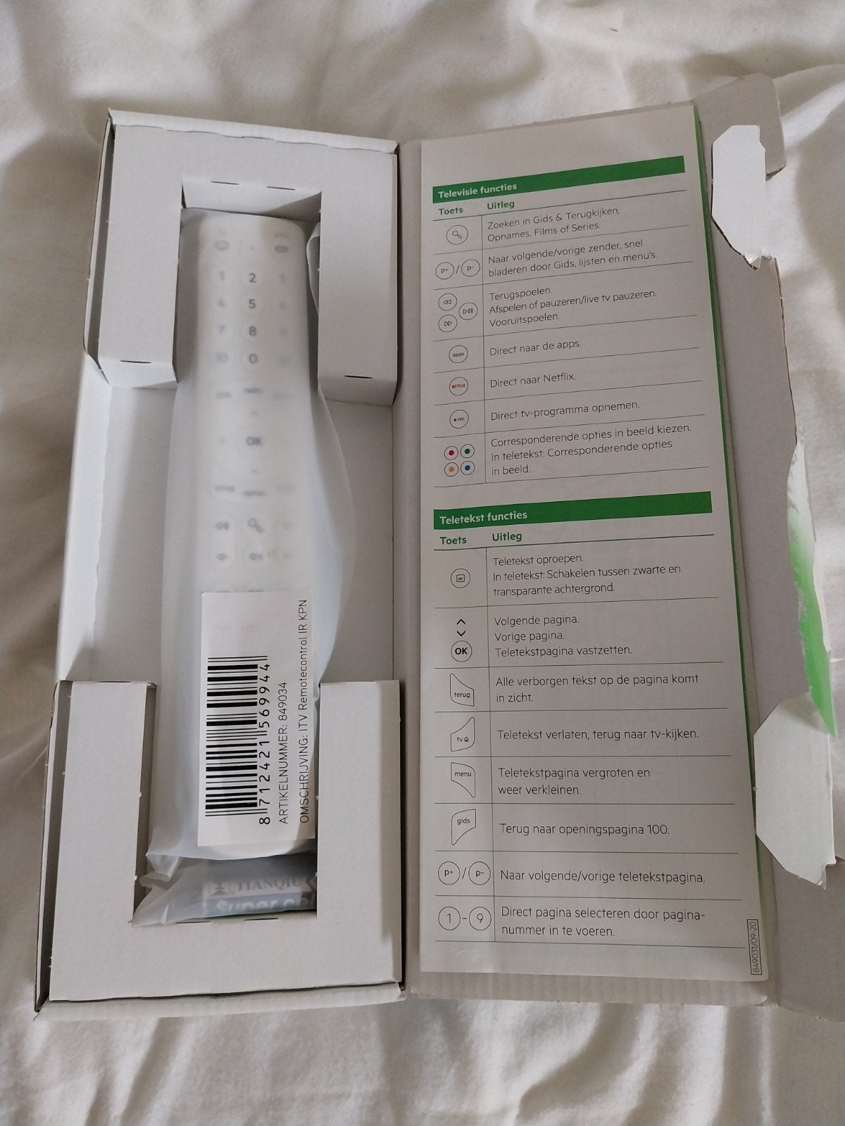 KPN Afstandsbediening voor TV - Nieuw in doos, Ophalen of Verzenden, Nieuw, Origineel, Tv