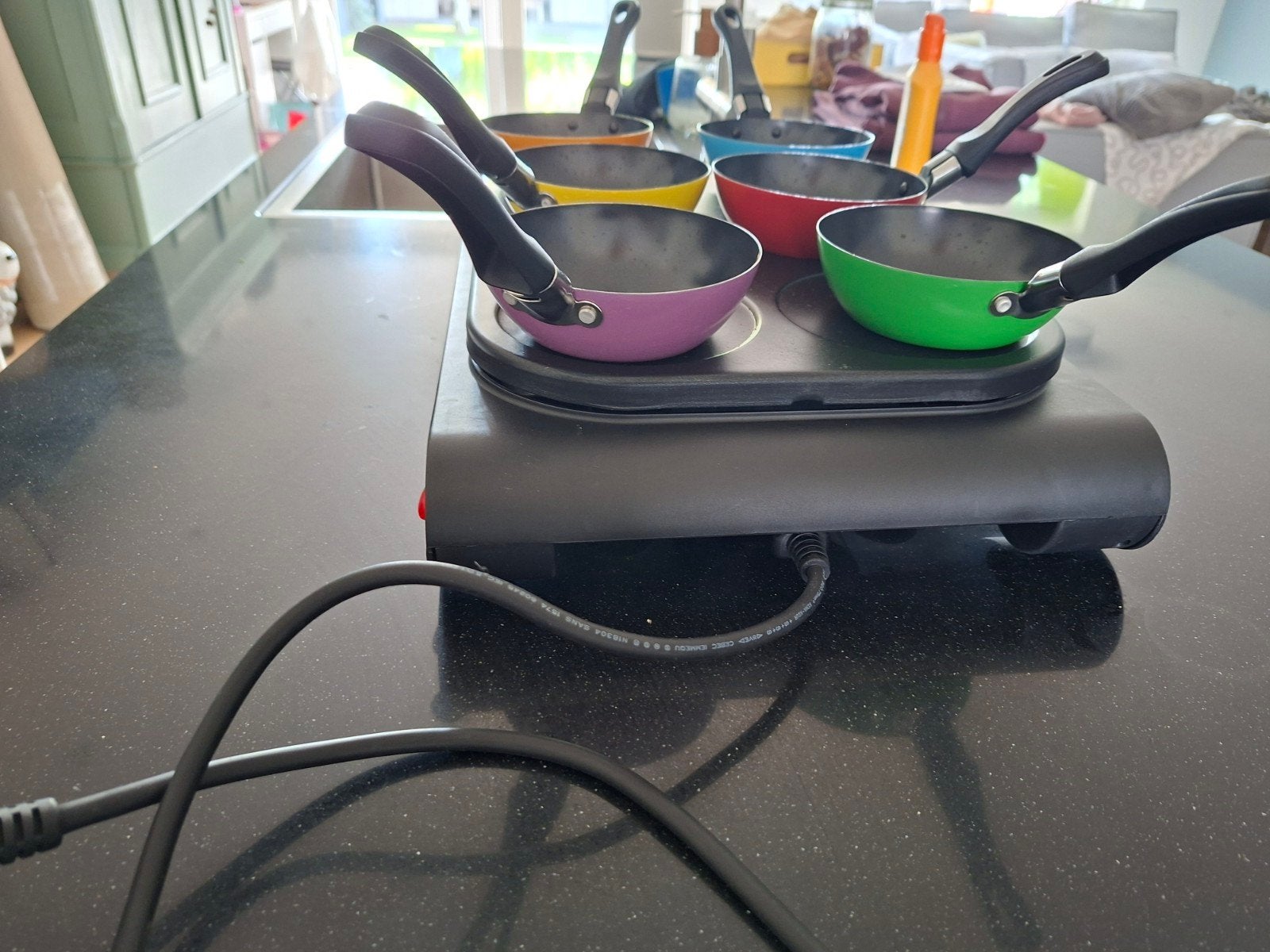 Mini Wok Set - Perfect voor Gezellige Avonden, Overige typen, Ophalen of Verzenden, Zo goed als nieuw, Metaal