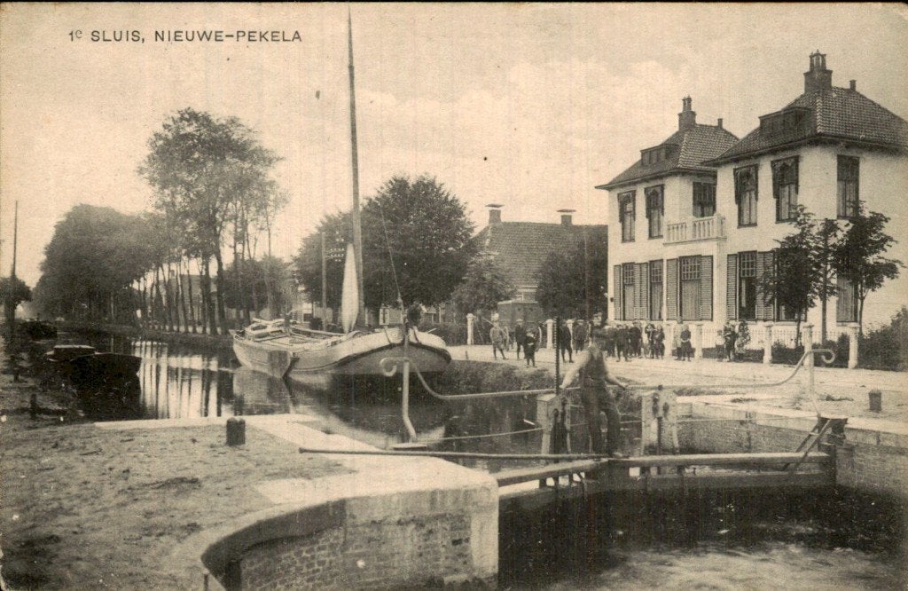 Nieuwe-Pekela - Sluis - 1e, Ophalen of Verzenden, Voor 1920, Gelopen, Groningen