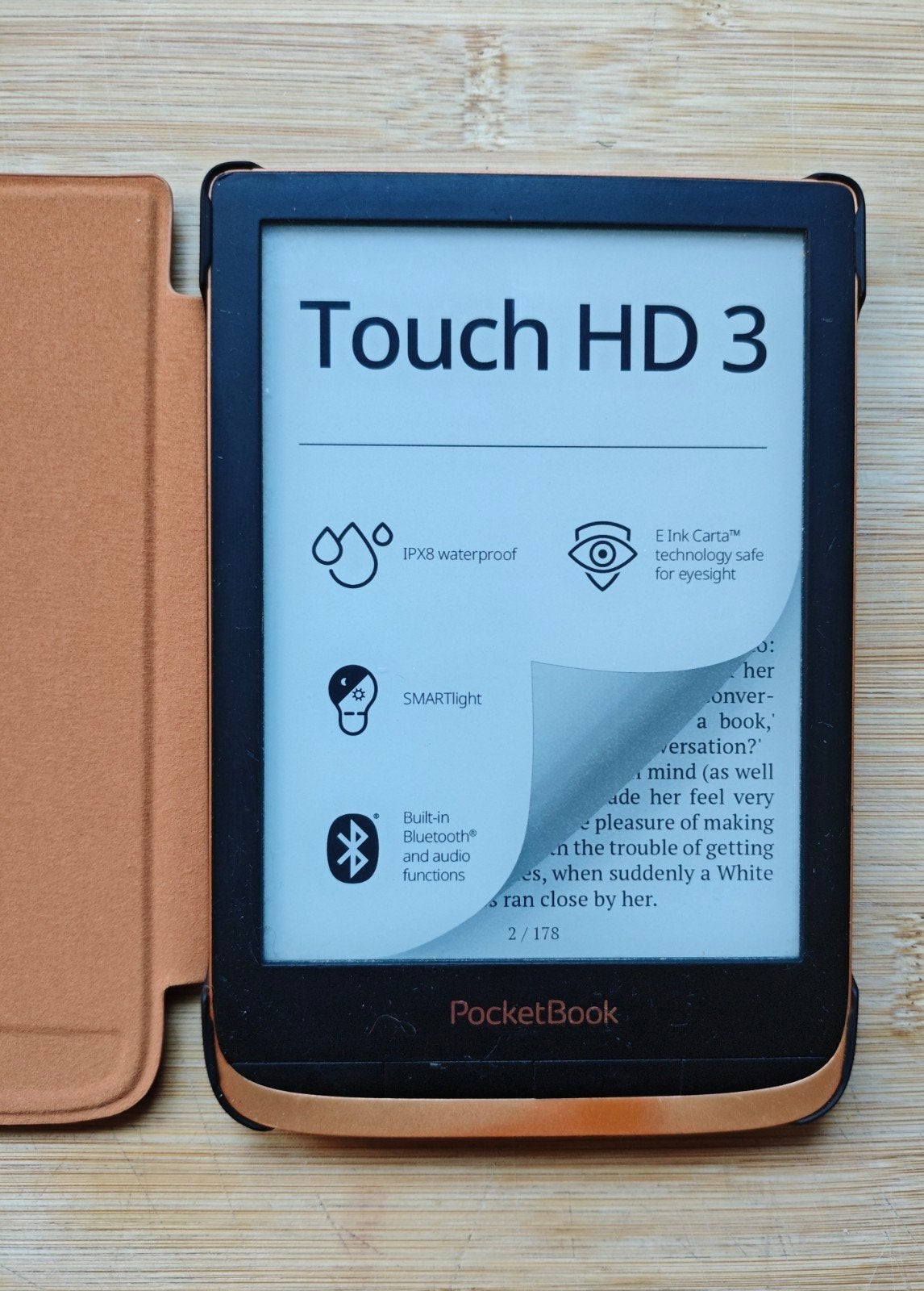 Pocketbook Touch HD 3 - 16GB, waterdicht, incl. 4250 boeken, 6 inch of minder, Ophalen of Verzenden, Zo goed als nieuw, 16 GB of meer