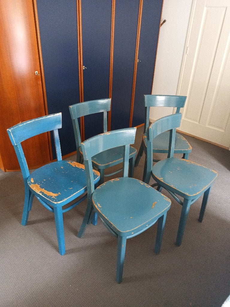 4 ikea keukenstoelen - opknappertjes, Ophalen, Gebruikt, Blauw, Vijf, Zes of meer stoelen