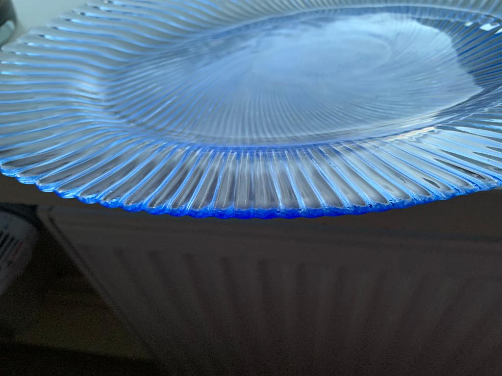 Pasabahce dinerbord met een lichtblauw schelpen, Ophalen of Verzenden