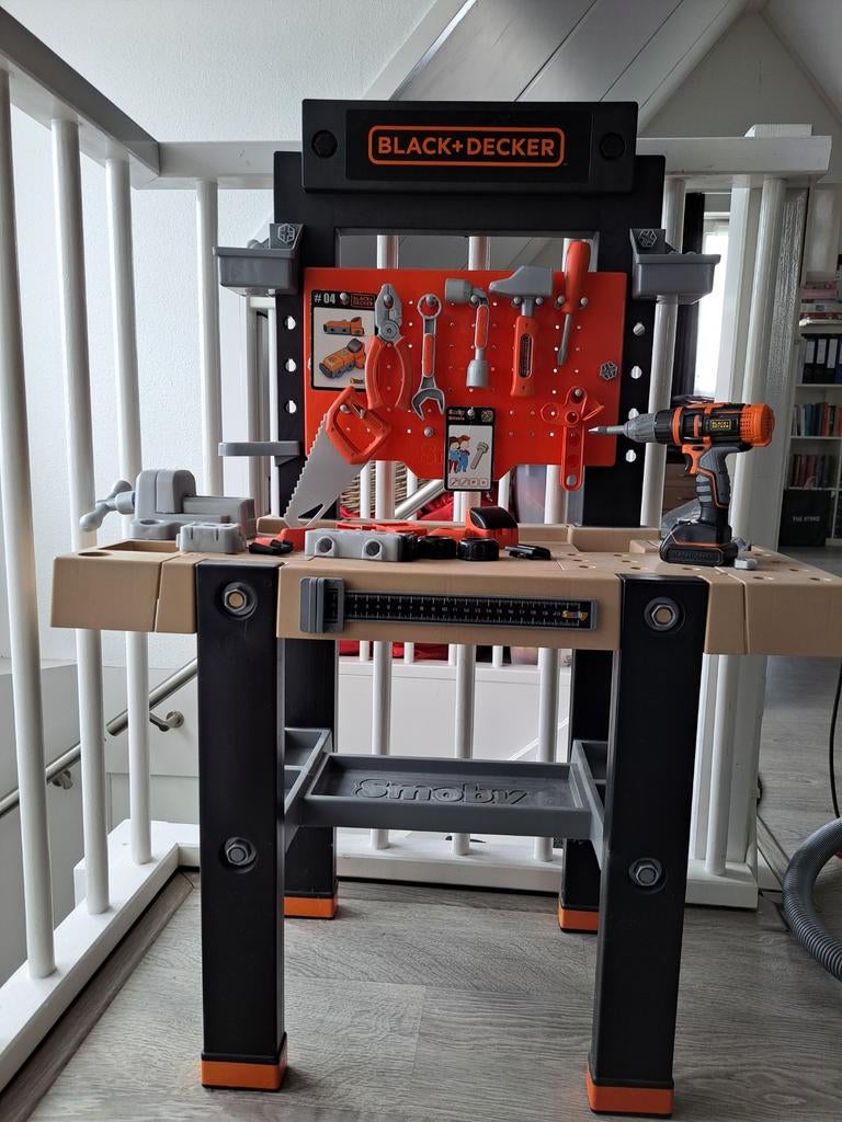 Black+Decker Smoby Werkbank met Gereedschap, Ophalen, Gebruikt, Jongen of Meisje