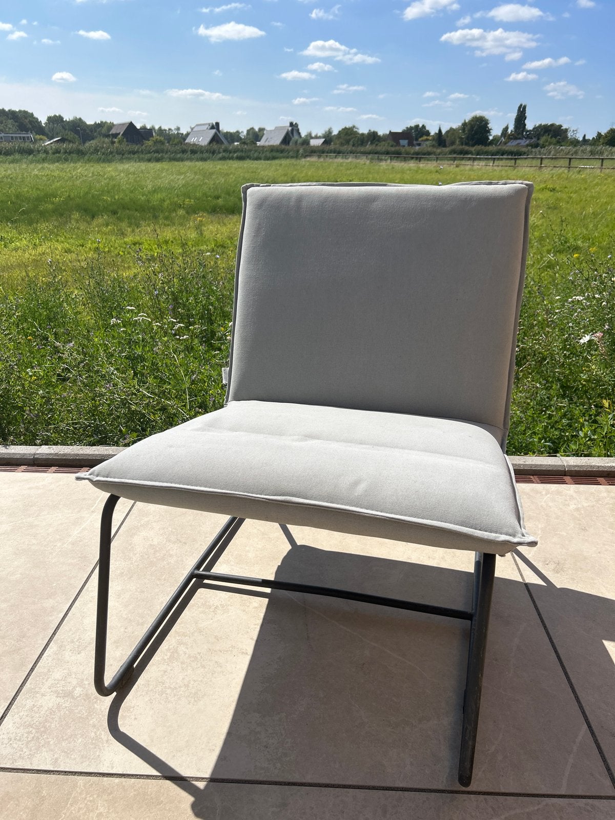 Comfortabele grijze fauteuille van Loods 5, Ophalen, Zo goed als nieuw, Metaal, Eén