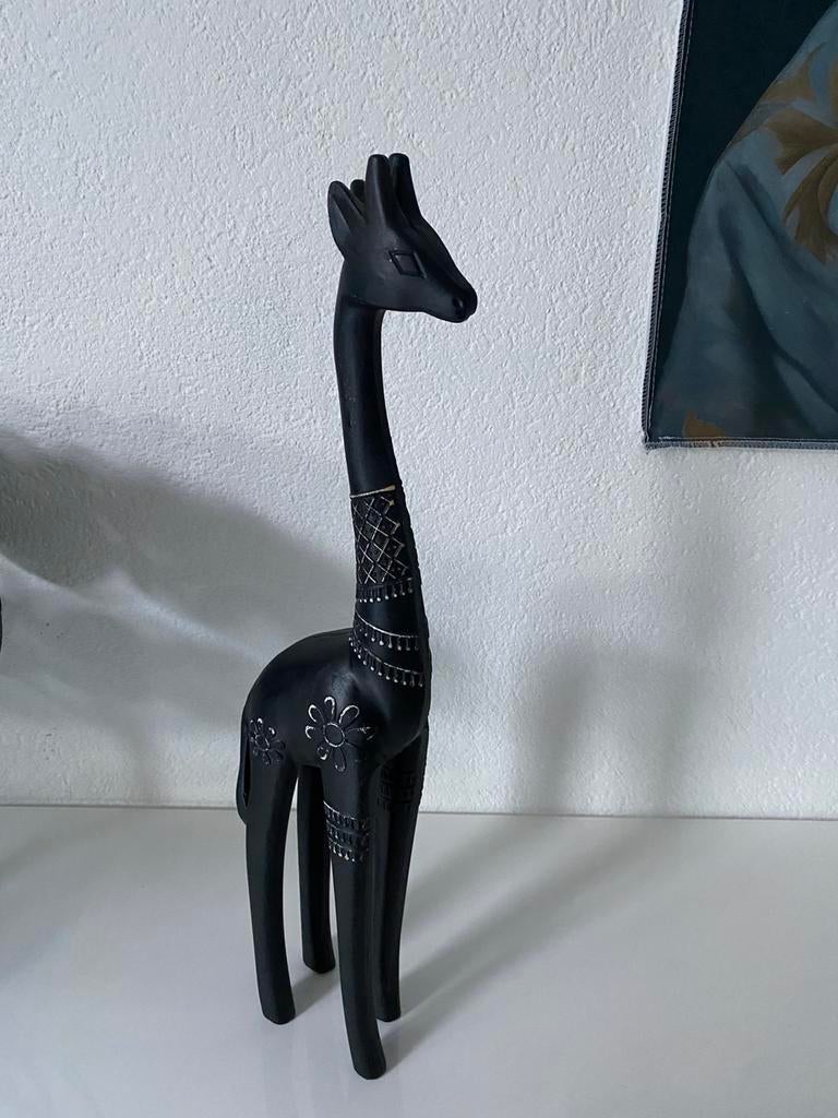 Beeld giraffe, zwart, polyresin, Huis en Inrichting, Woonaccessoires | Overige, Ophalen