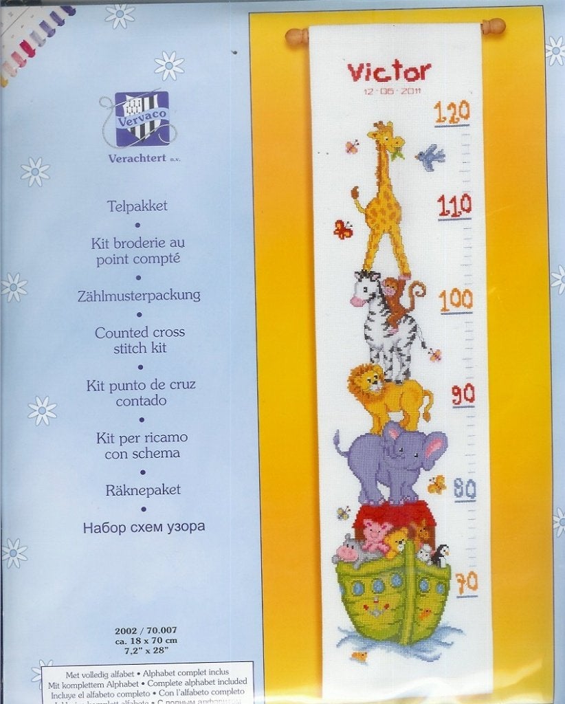 Cado vervaco borduurpakket groeimeter ARK VAN NOACH , VICTOR, Ophalen of Verzenden, Nieuw, Handborduren, Borduurpakket