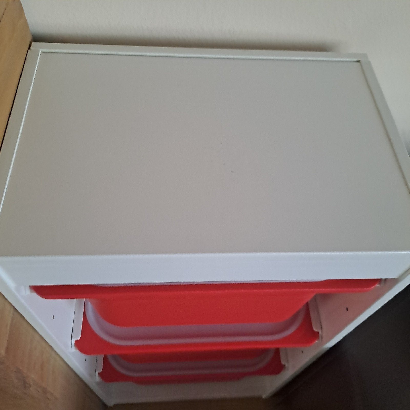 IKEA Trofast opbergkast met 3 rode bakken, Ophalen, Gebruikt, Minder dan 75 cm, 105 cm of meer