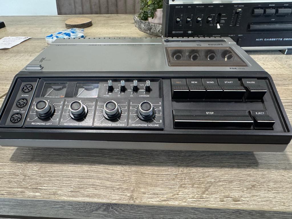 Philips N2511 Vintage Cassettedeck - Z.G.A.N. uit 1976, Ophalen of Verzenden, Enkel, Philips, Tape counter