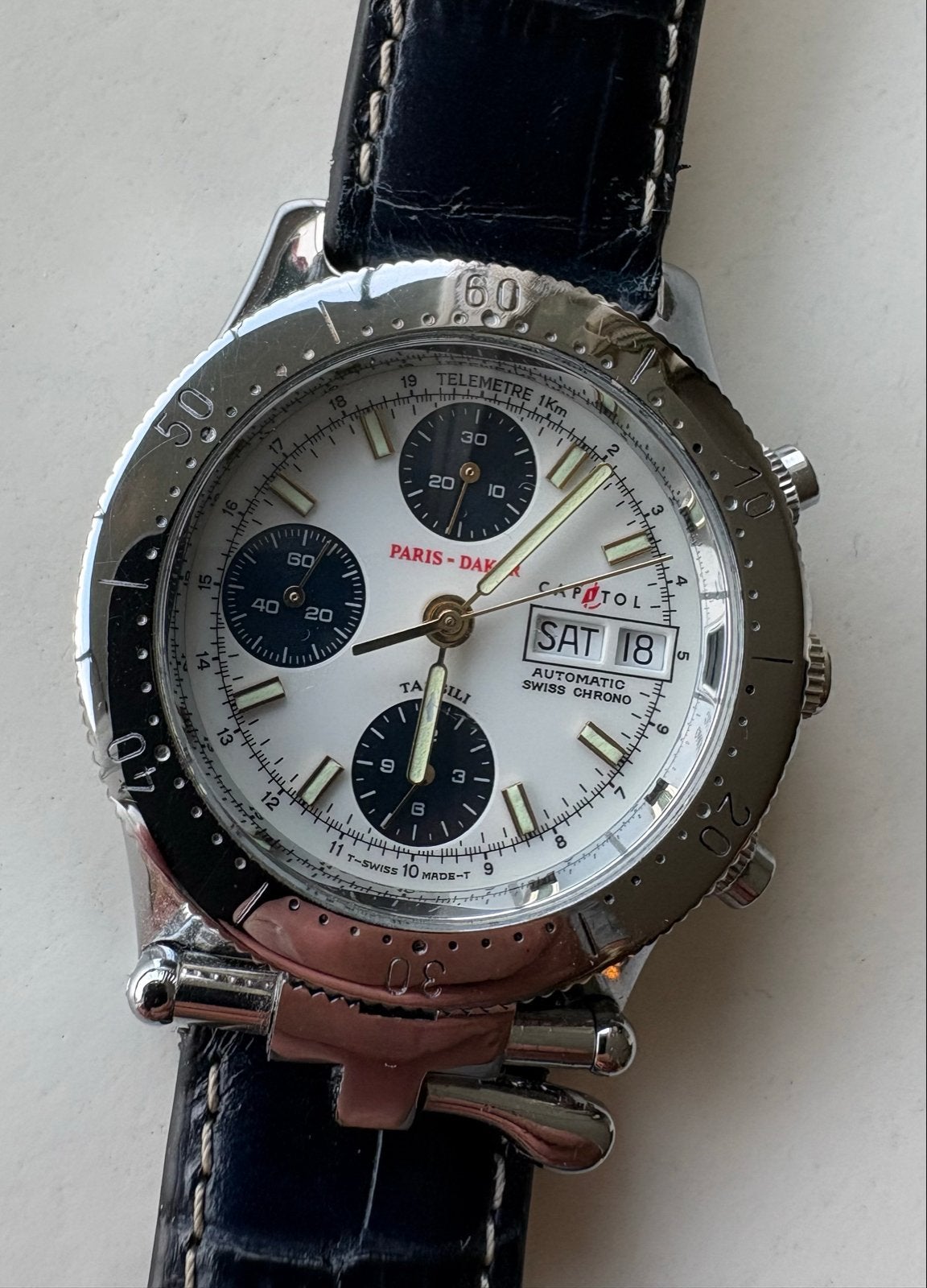 Paris-Dakar Chronograaf Herenhorloge, Overige merken, Staal, Polshorloge, Ophalen of Verzenden