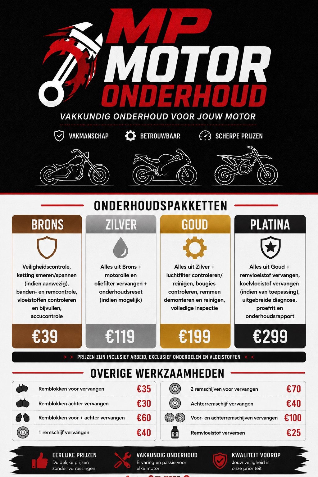 Motoronderhoud op Afspraak | MP Motoronderhoud, Motoren, Cardan-aandrijving, Gebruikt, Particulier, Overig