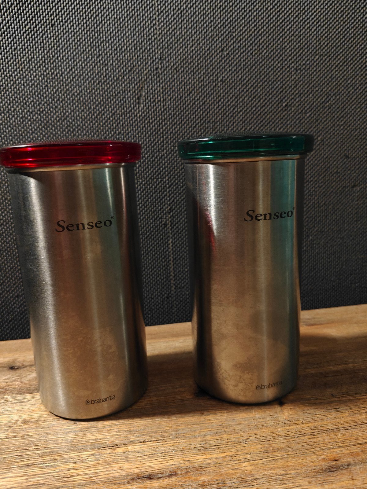 Brabantia Senseo koffiepads voorraadbussen (set van 2), Gebruikt, Ophalen of Verzenden, Voorraadpot, Metaal