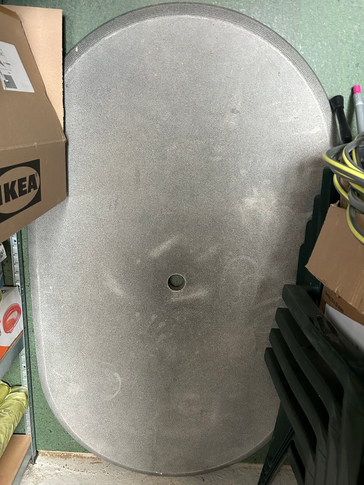 GRATIS Ovale tuintafel - Gebruikt, Tuin en Terras, Tuintafels, Ophalen of Verzenden, Gebruikt, Ovaal, Overige materialen