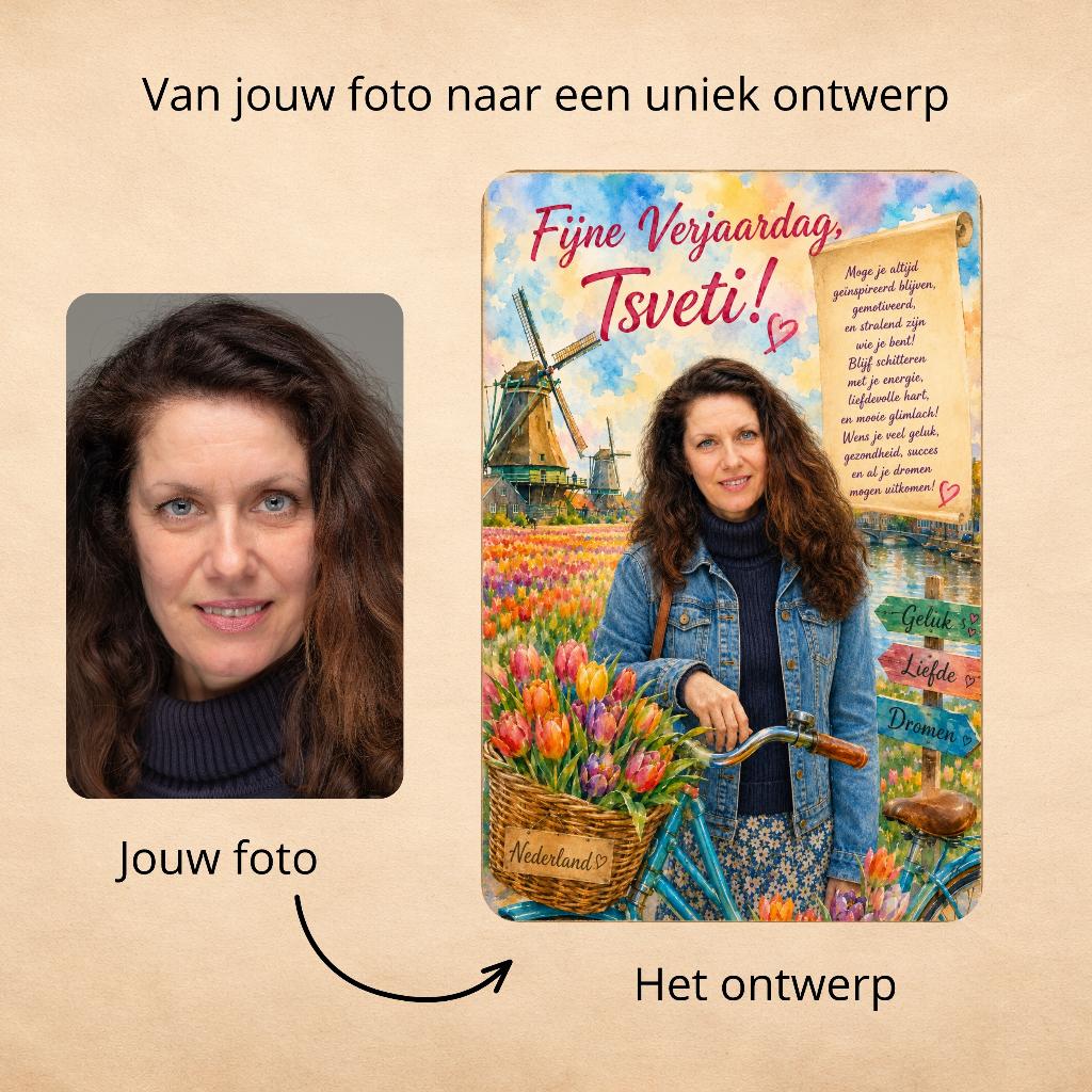 Persoonlijke verjaardagskaart op maat — met jouw foto, Ophalen of Verzenden, Nieuw, Overige thema's