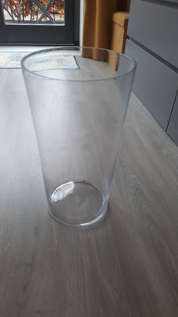 Grote vaas, Ophalen, Zo goed als nieuw, Glas, 45 cm