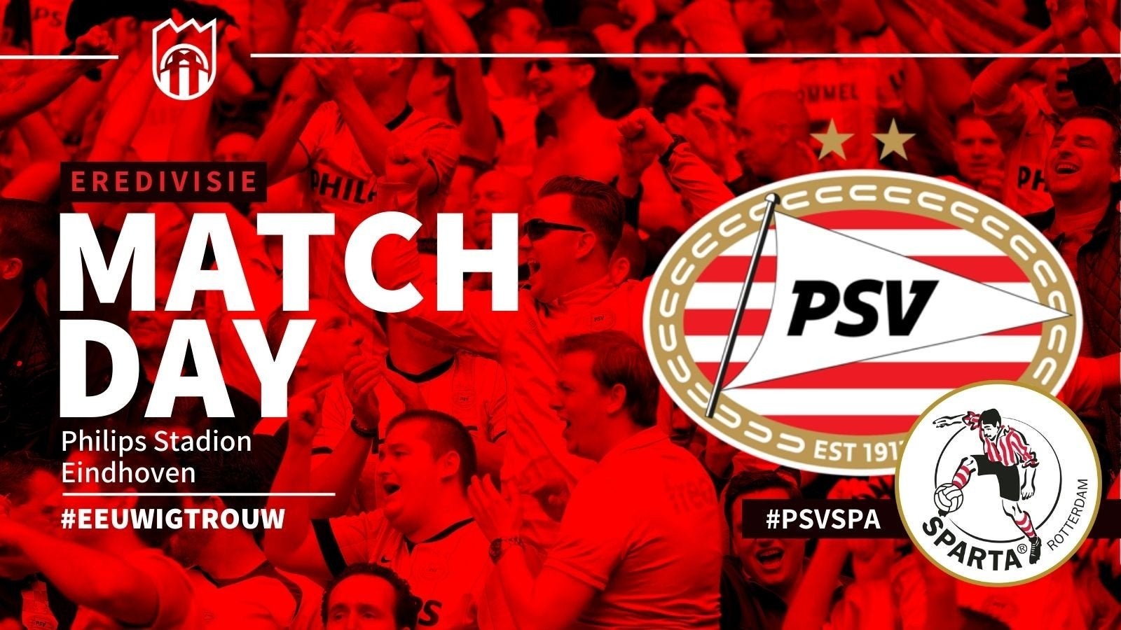 2 kaarten voor PSV - Sparta, Twee personen