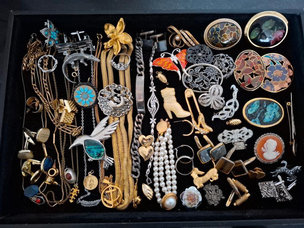 Kavel antieke/vintage sieraden, Sieraden, Tassen en Uiterlijk, Antieke sieraden, Verzenden, Overige materialen, Overige typen