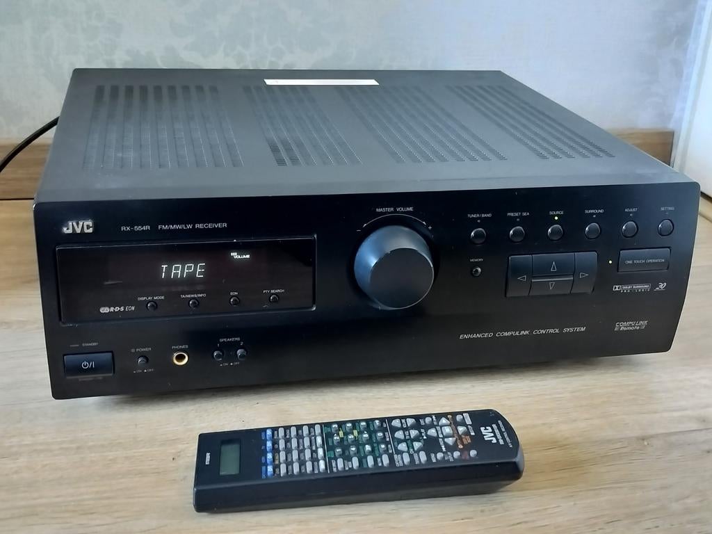 JVC RX-554R Receiver Versterker met Afb, Audio, Tv en Foto, Versterkers en Receivers, Gebruikt, JVC, Ophalen of Verzenden, 60 tot 120 watt