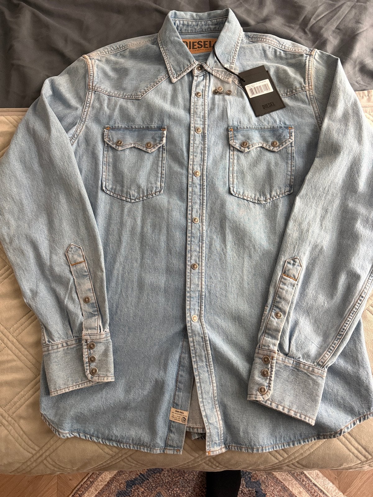 Diesel D-Leo Camicia spijkerblouse XL- Nieuw met kaartjes, Ophalen of Verzenden, Nieuw, Blauw, Halswijdte 43/44 (XL)