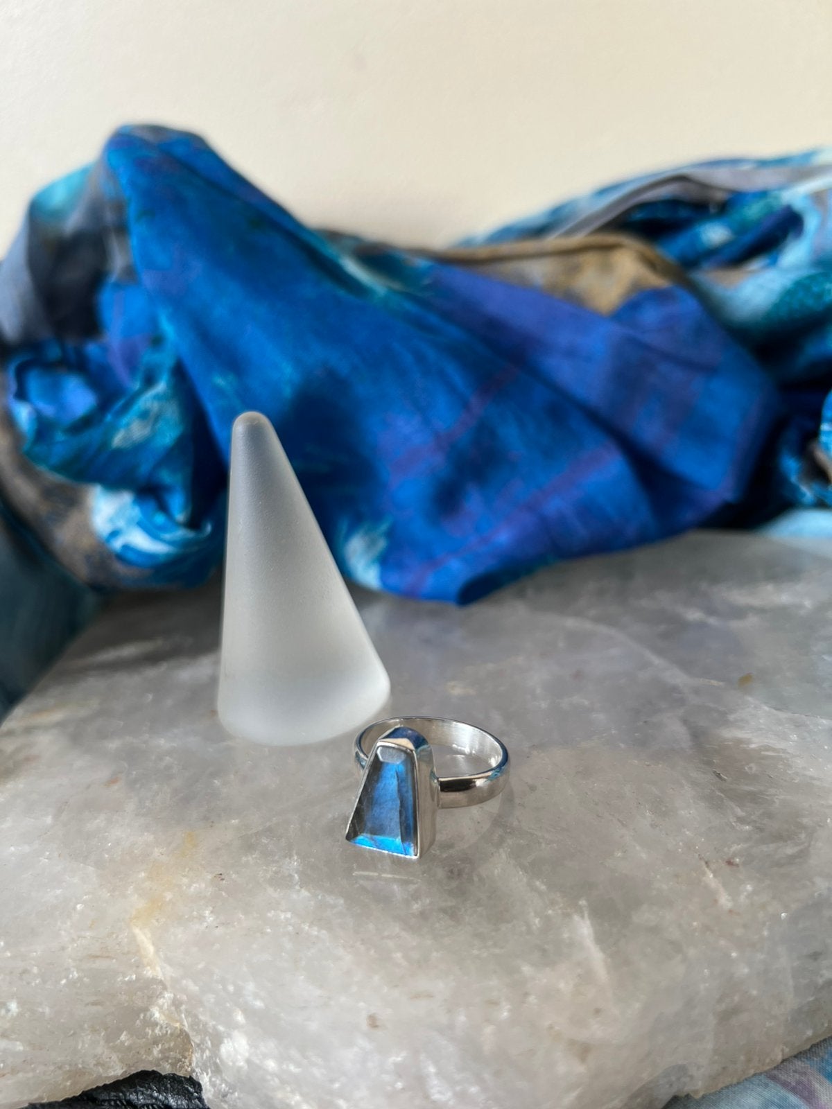 Labradoriet beschermt intuïtie aura straling magie uniek, Sieraden, Tassen en Uiterlijk, Ringen, Blauw, Nieuw, Ophalen of Verzenden