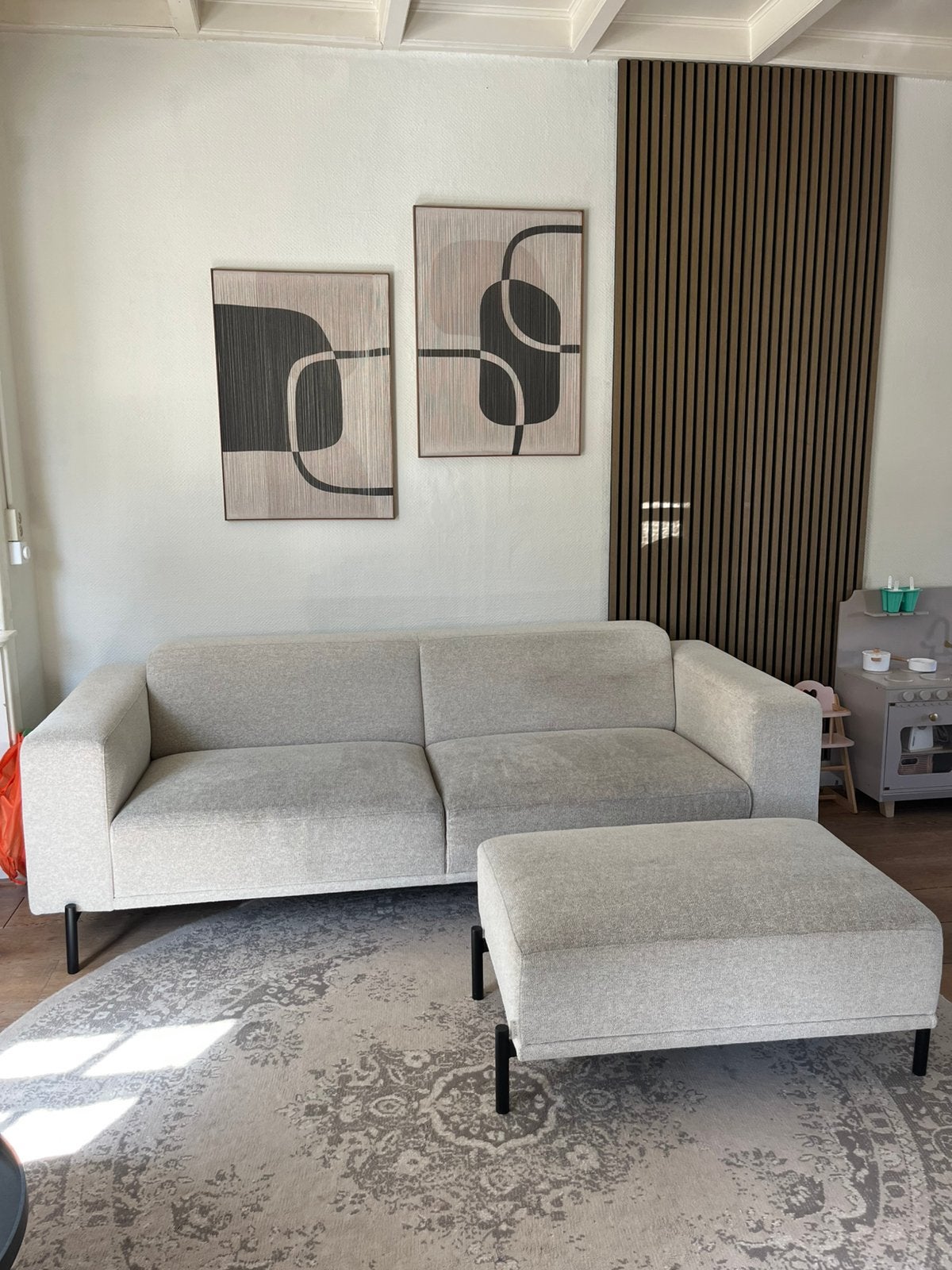 By Siddy 3-zits Pelle bank – inclusief hocker, Huis en Inrichting, Ophalen, Zo goed als nieuw