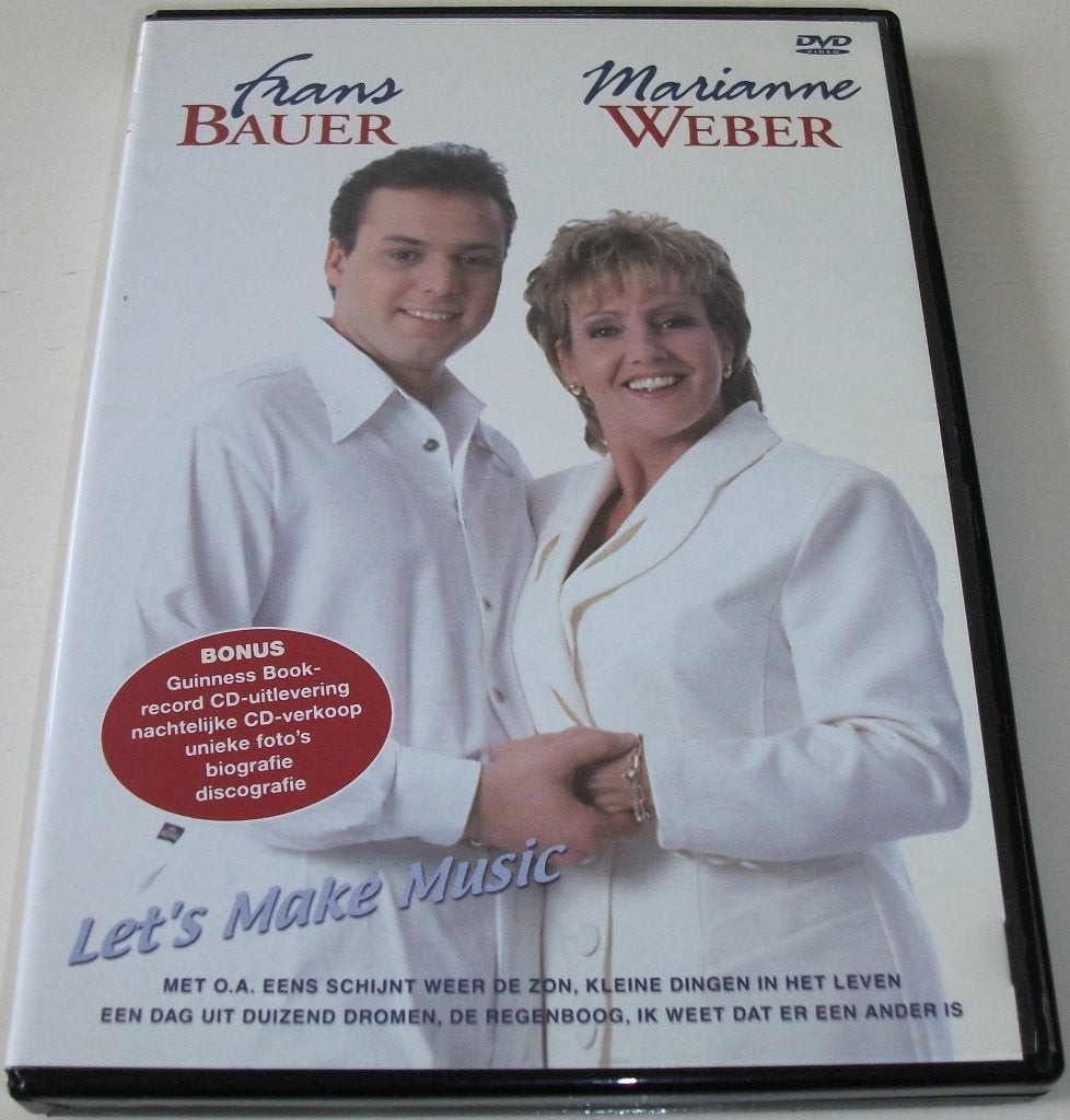 Dvd *** FRANS BAUER & MARIANNE WEBER *** Let's Make Music, Alle leeftijden, Ophalen of Verzenden, Zo goed als nieuw, Concert