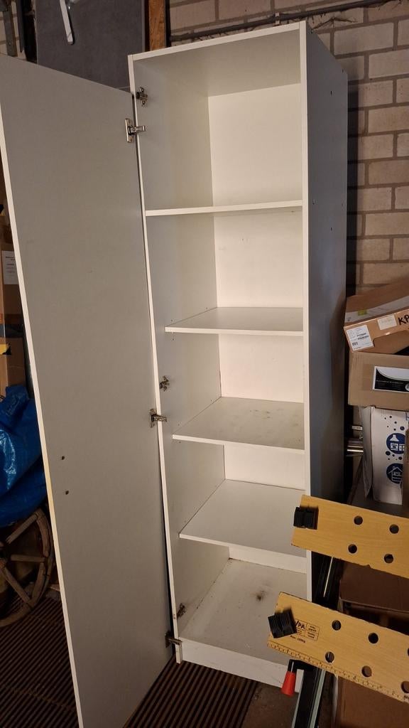 Witte kast met schappen - 50x50x190 cm, Ophalen of Verzenden, Gebruikt