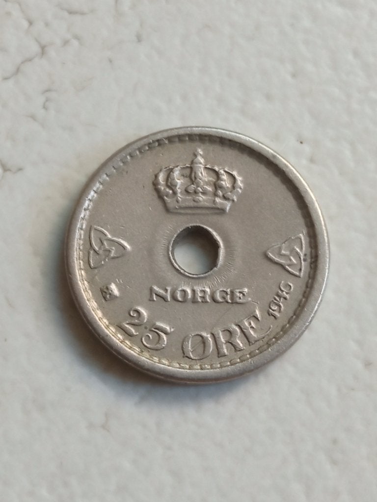Noorwegen 25 ore 1946., Ophalen of Verzenden, Overige landen, Losse munt