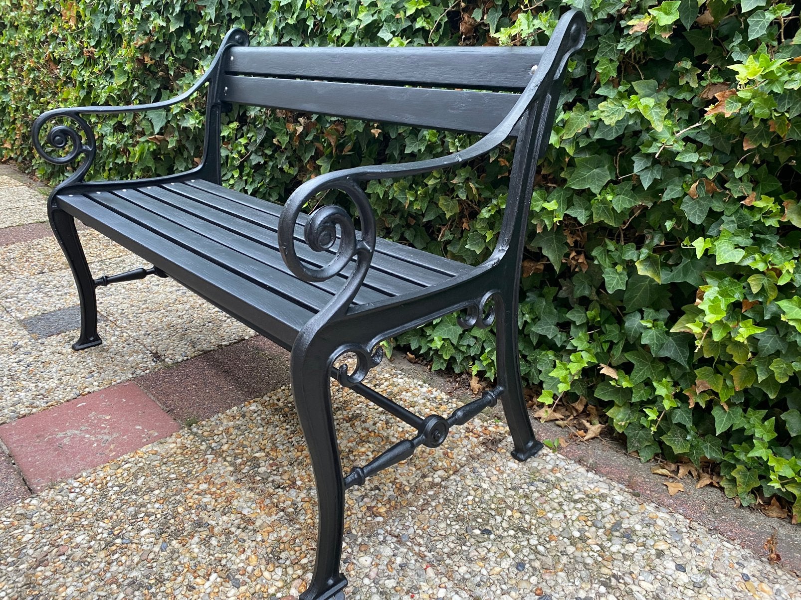Parkbank tuinbank gietijzer eiken, Ophalen of Verzenden, Nieuw, Hout