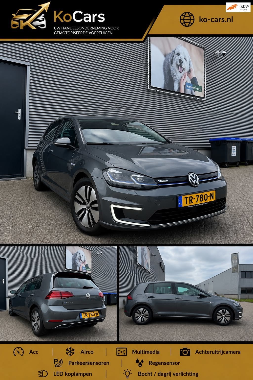 Volkswagen E-Golf / Apk / Acc / Airco / Navi / Led / Parkeer, Auto's, Volkswagen, 596 min, 136 pk, Gebruikt, 35 kWh