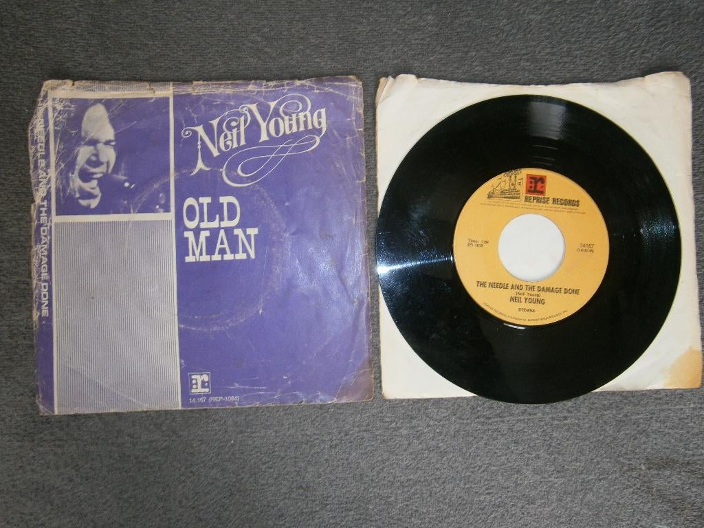 Neil Young – Old Man. 1972. Pop, Folk Rock, Classic Rock, Cd's en Dvd's, Vinyl Singles, Ophalen, Gebruikt, Fotohoes, 7 inch