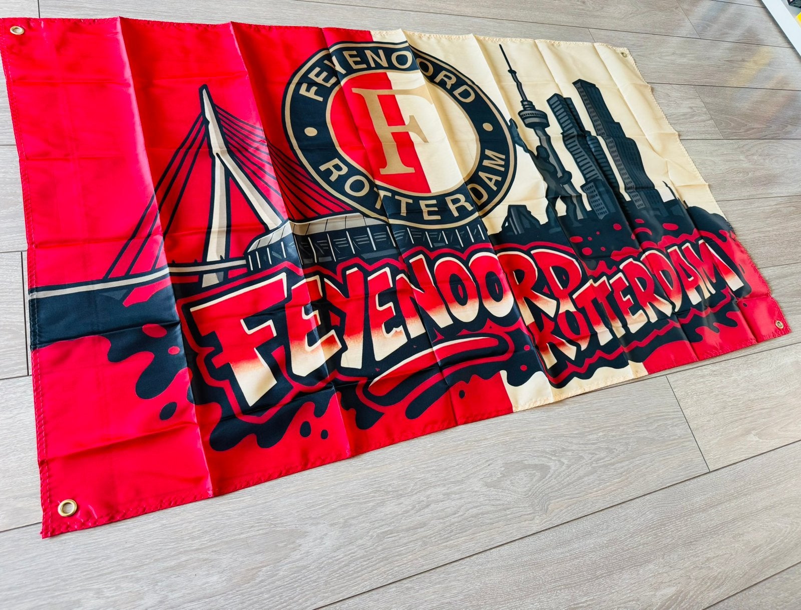 Stoere Rood Witte Feyenoord Vlag NIEUW, Ophalen of Verzenden, Nieuw, Feyenoord